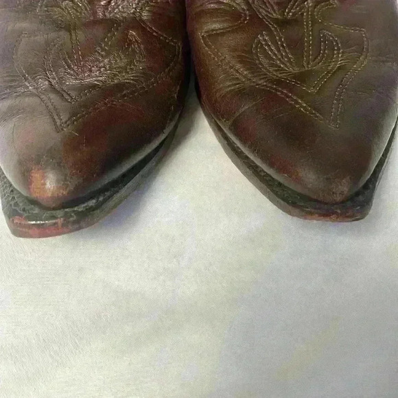 Vintage Texas Mens Western Leather Boots Size 9EE - Picture 6 of 10